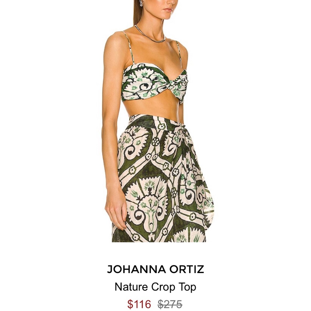 Brand New JOHANNA ORTIZ
Nature Crop Top size 6 ( Missing straps )